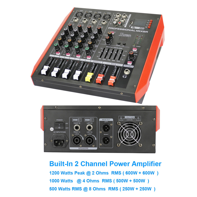 MiCWL P402D 1200W Bluetooth Audio Mixer Mixing Console 4 Channel Sound Karaoke Music Live 2 Channel Power Amplifier Mixer MiCWL P402D 1200W Bluetooth Audio Mixer Mixing Console 4 Channel Sound Karaoke Music Live 2 Channel Power Amplifier Mixer