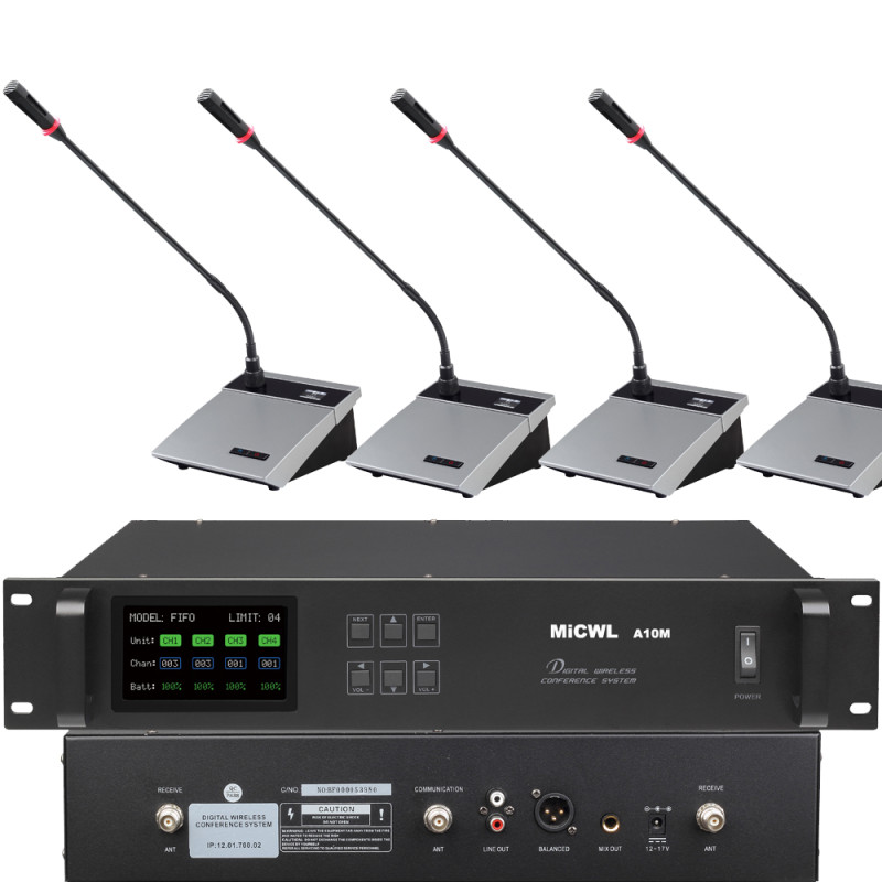 4 Desktop Wireless Gooseneck Conference Microphone Meeting Room System A10M-A117 4 Desktop Wireless Gooseneck Conference Microphone Meeting Room System A10M-A117