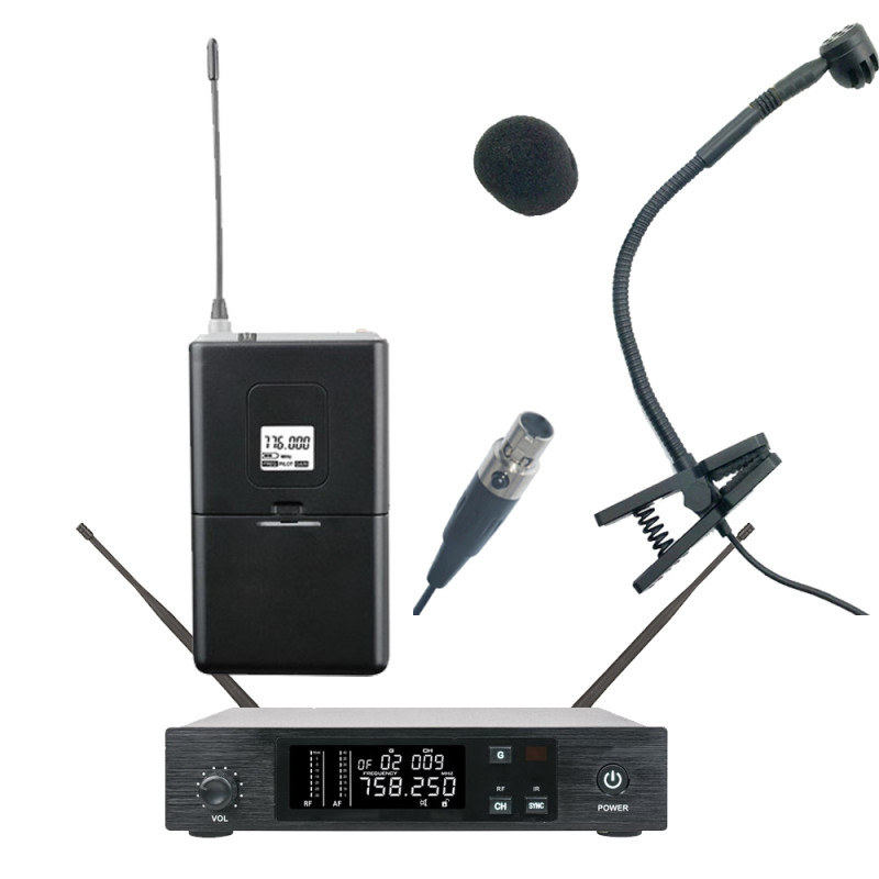 MiCWL Beta98 Wireless Instrument Microphone UHF QLXD 1 to 1 Stage Performance System MiCWL Beta98 Wireless Instrument Microphone UHF QLXD 1 to 1 Stage Performance System