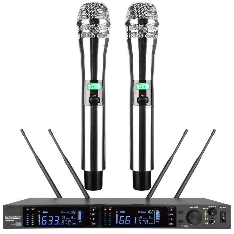2 KSM8 Silver Handheld Digital Wireless Microphone System Professional Singing 2 KSM8 Silver Handheld Digital Wireless Microphone System Professional Singing