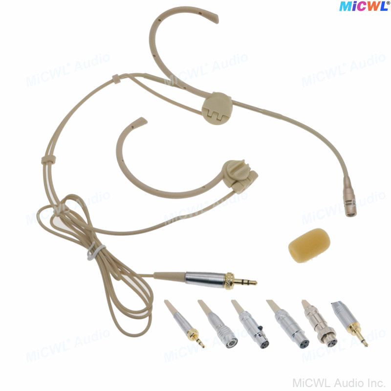 MiCWL CM90 Beige Cardioid Foldable Headset Microphone for Shure Sennheiser AKG Audio-Technica Head worn Wireless MiCWL CM90 Beige Cardioid Foldable Headset Microphone for Shure Sennheiser AKG Audio-Technica Head worn Wireless